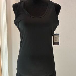 Tommy Copper Lower Back Support Fitted Black Sleeveless Tank Top -NWT -XL